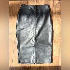 Abercrombie Black Leather Pencil Skirt XSP